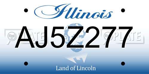 AJ5Z277 Illinois License Plate