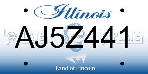AJ5Z441 Illinois License Plate