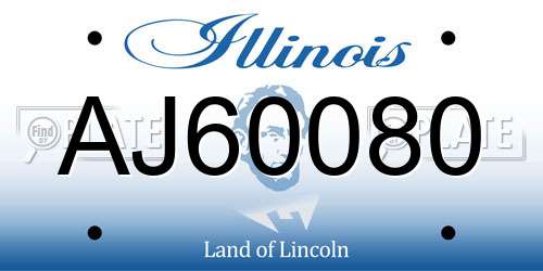 AJ60080 Illinois License Plate