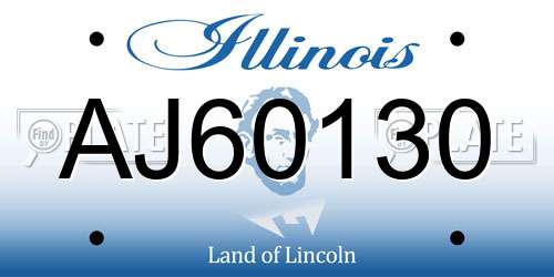 AJ60130 Illinois License Plate