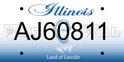 AJ60811 Illinois License Plate