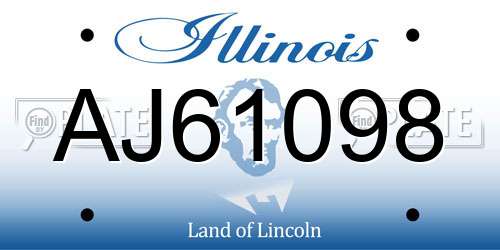 AJ61098 Illinois License Plate