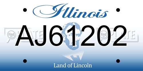 AJ61202 Illinois License Plate