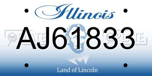AJ61833 Illinois License Plate