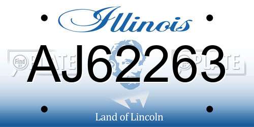 AJ62263 Illinois License Plate
