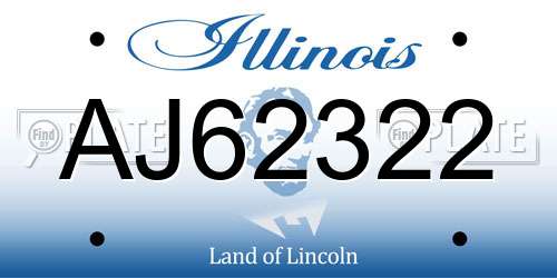 AJ62322 Illinois License Plate