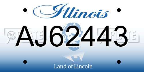 AJ62443 Illinois License Plate