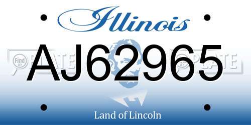 AJ62965 Illinois License Plate