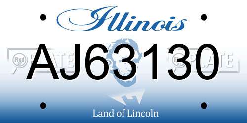 AJ63130 Illinois License Plate