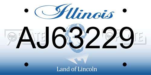 AJ63229 Illinois License Plate