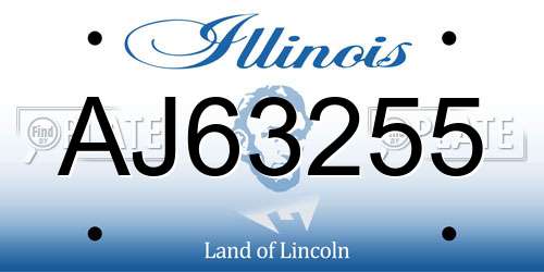AJ63255 Illinois License Plate