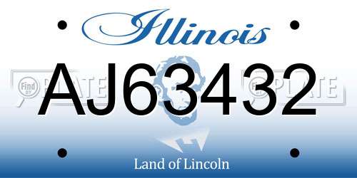AJ63432 Illinois License Plate