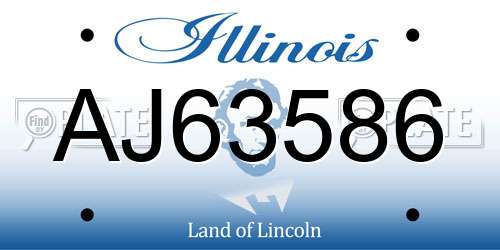 AJ63586 Illinois License Plate