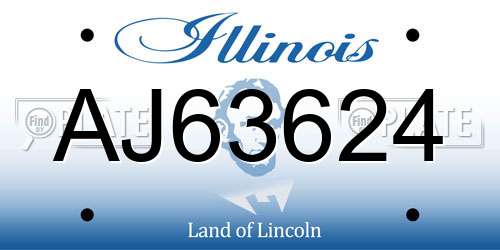 AJ63624 Illinois License Plate