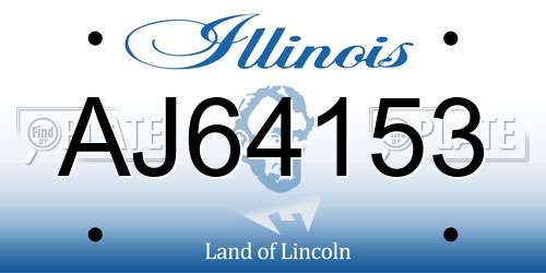 AJ64153 Illinois License Plate