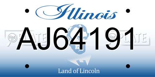 AJ64191 Illinois License Plate