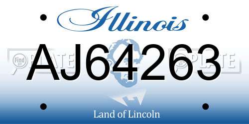 AJ64263 Illinois License Plate