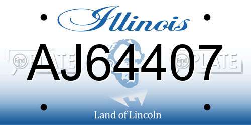 AJ64407 Illinois License Plate