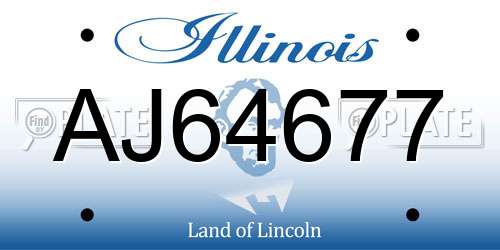 AJ64677 Illinois License Plate