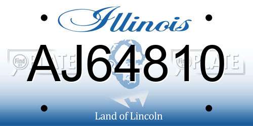 AJ64810 Illinois License Plate