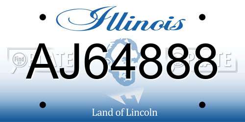 AJ64888 Illinois License Plate