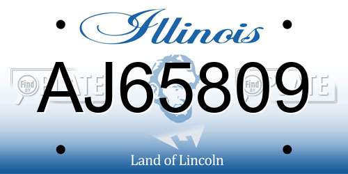 AJ65809 Illinois License Plate