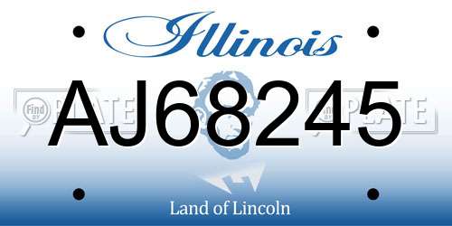 AJ68245 Illinois License Plate