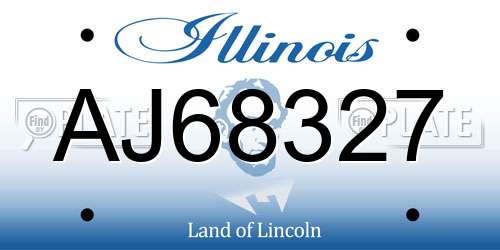 AJ68327 Illinois License Plate