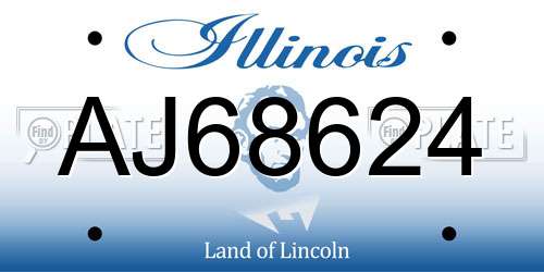 AJ68624 Illinois License Plate