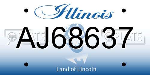 AJ68637 Illinois License Plate