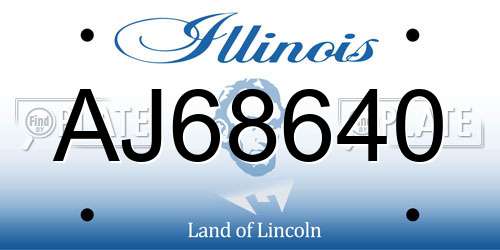 AJ68640 Illinois License Plate