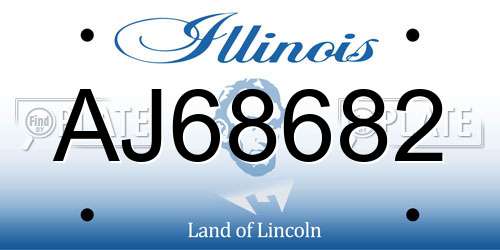 AJ68682 Illinois License Plate