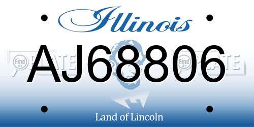 AJ68806 Illinois License Plate
