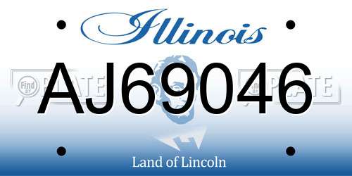 AJ69046 Illinois License Plate