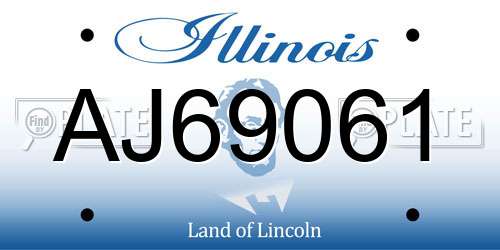 AJ69061 Illinois License Plate
