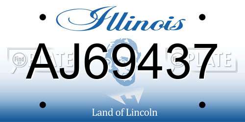 AJ69437 Illinois License Plate