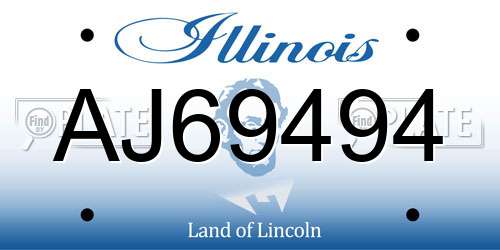AJ69494 Illinois License Plate