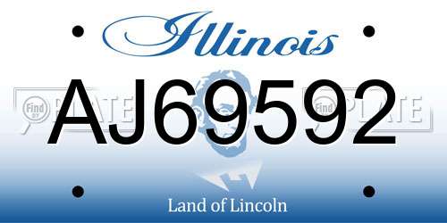AJ69592 Illinois License Plate