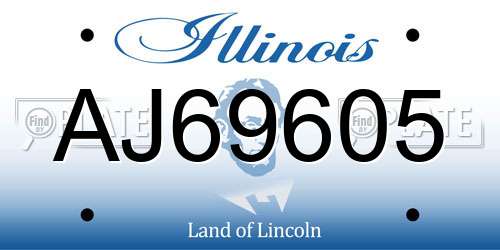 AJ69605 Illinois License Plate