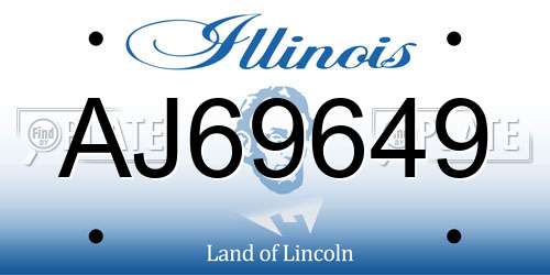 AJ69649 Illinois License Plate