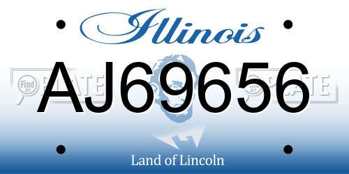 AJ69656 Illinois License Plate