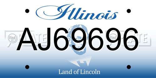 AJ69696 Illinois License Plate