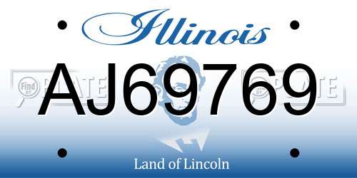 AJ69769 Illinois License Plate