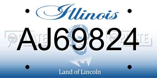 AJ69824 Illinois License Plate
