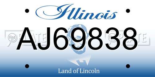 AJ69838 Illinois License Plate
