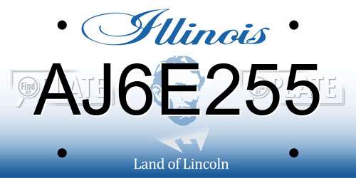 AJ6E255 Illinois License Plate