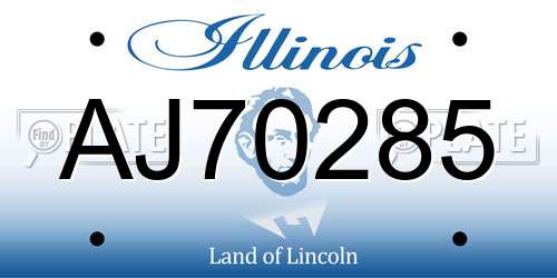AJ70285 Illinois License Plate