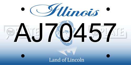 AJ70457 Illinois License Plate