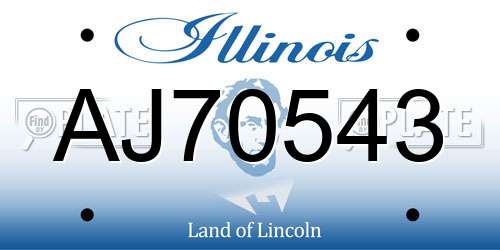 AJ70543 Illinois License Plate