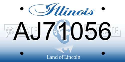 AJ71056 Illinois License Plate